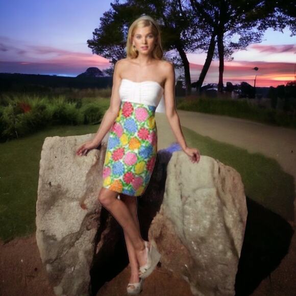 Lilly Pulitzer Minnie Zinny Strapless Patterson Dress Mini XS - Picture 13 of 13